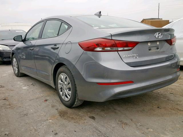 KMHD74LF5HU149962 - 2017 HYUNDAI ELANTRA SE GRAY photo 3