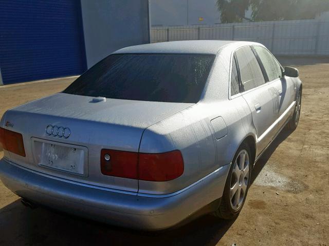 WAUGU54D21N012908 - 2001 AUDI S8 QUATTRO GRAY photo 4