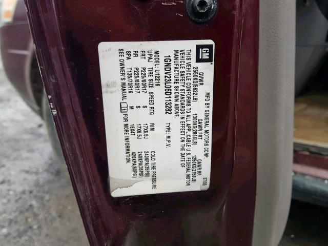 1GNDV23L06D113282 - 2006 CHEVROLET UPLANDER L Bordo foto 10