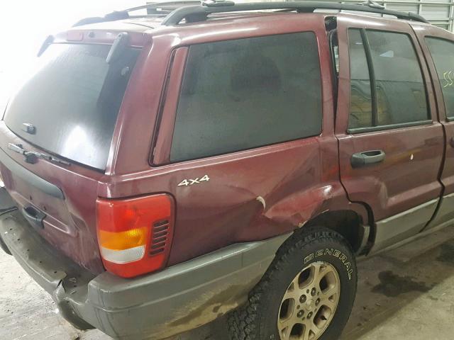 1J4GW48S8YC317524 - 2000 JEEP GRAND CHER BURGUNDY photo 9