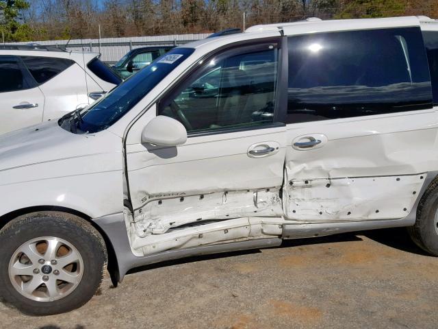 KNDUP131446550554 - 2004 KIA SEDONA EX WHITE photo 10