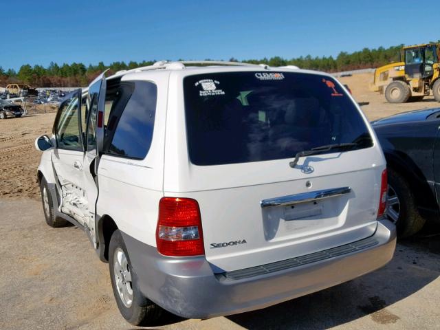 KNDUP131446550554 - 2004 KIA SEDONA EX WHITE photo 3