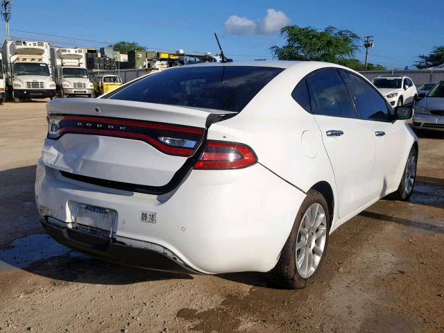 1C3CDFCA7DD302901 - 2013 DODGE DART LIMIT WHITE photo 4