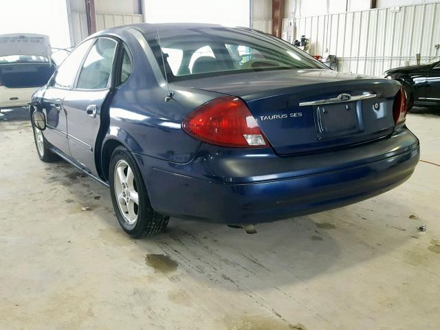 1FAFP55U31A209636 - 2001 FORD TAURUS SES BLUE photo 3