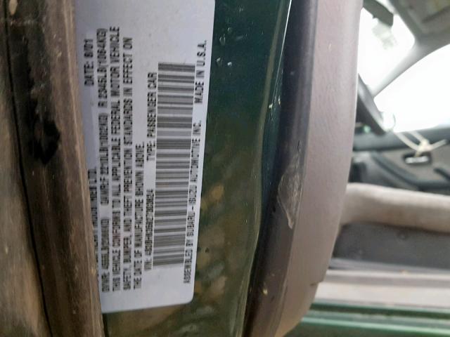 4S3BH635927303624 - 2002 SUBARU LEGACY L GREEN photo 10