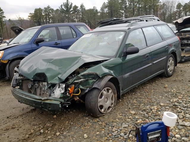 4S3BH635927303624 - 2002 SUBARU LEGACY L GREEN photo 2