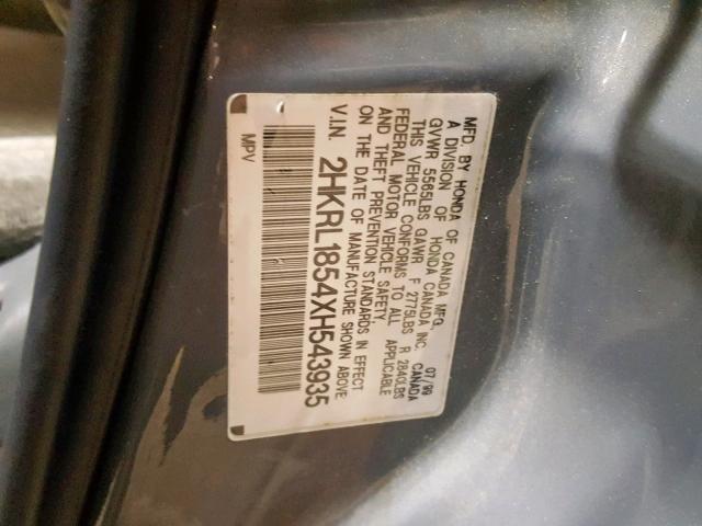 2HKRL1854XH543935 - 1999 HONDA ODYSSEY LX GRAY photo 10