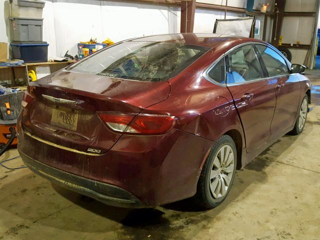 1C3CCCFB0FN599903 - 2015 CHRYSLER 200 LX RED photo 4