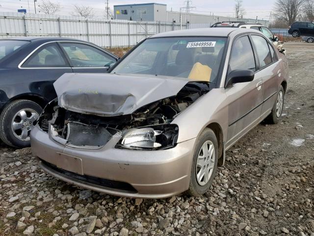 2HGES16473H934870 - 2003 HONDA CIVIC DX GOLD photo 2