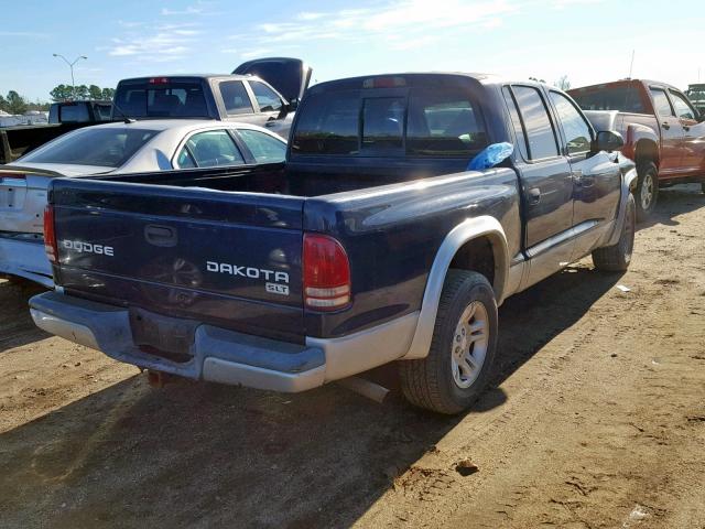 1D7HL48N73S120006 - 2003 DODGE DAKOTA QUA BLUE photo 4