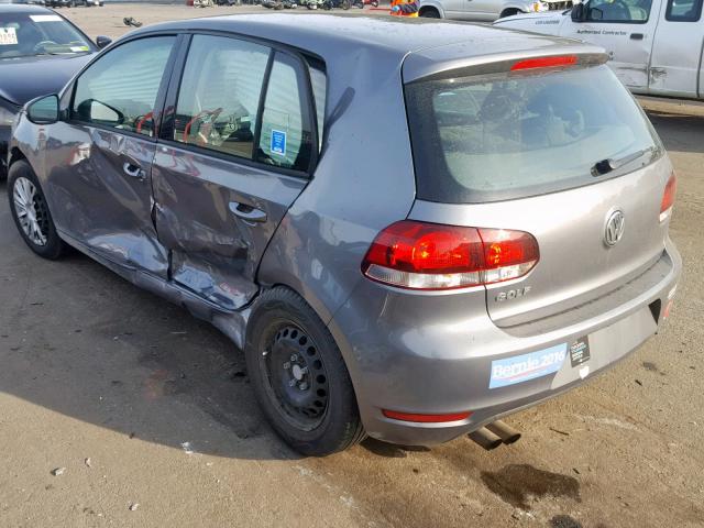 WVWDB7AJ5DW104188 - 2013 VOLKSWAGEN GOLF 灰色 照片 3