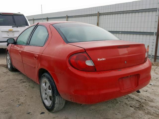 1B3AS46C52D615325 - 2002 DODGE NEON SE RED photo 3