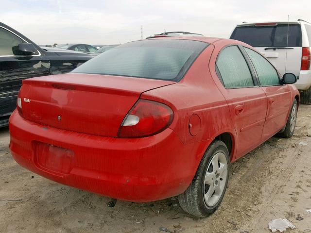 1B3AS46C52D615325 - 2002 DODGE NEON SE RED photo 4