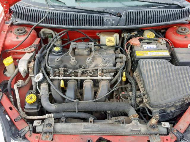 1B3AS46C52D615325 - 2002 DODGE NEON SE RED photo 7
