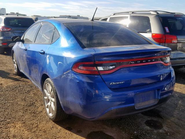 1C3CDFBA6DD100911 - 2013 DODGE DART SXT BLUE photo 3