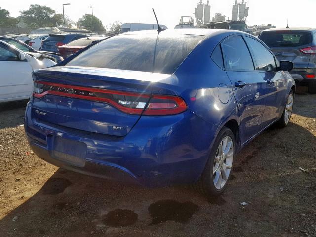 1C3CDFBA6DD100911 - 2013 DODGE DART SXT BLUE photo 4