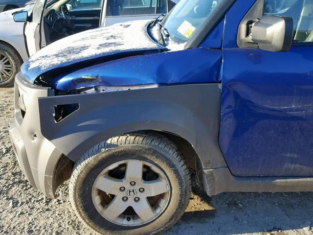 5J6YH28514L000479 - 2004 HONDA ELEMENT EX BLUE photo 9