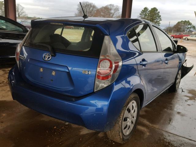 JTDKDTB39E1571106 - 2014 TOYOTA PRIUS C BLUE photo 4