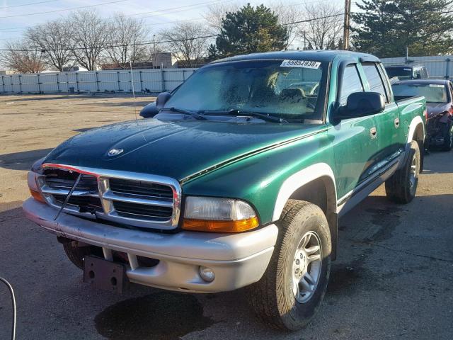 1D7HG48N04S597530 - 2004 DODGE DAKOTA QUA GREEN photo 2