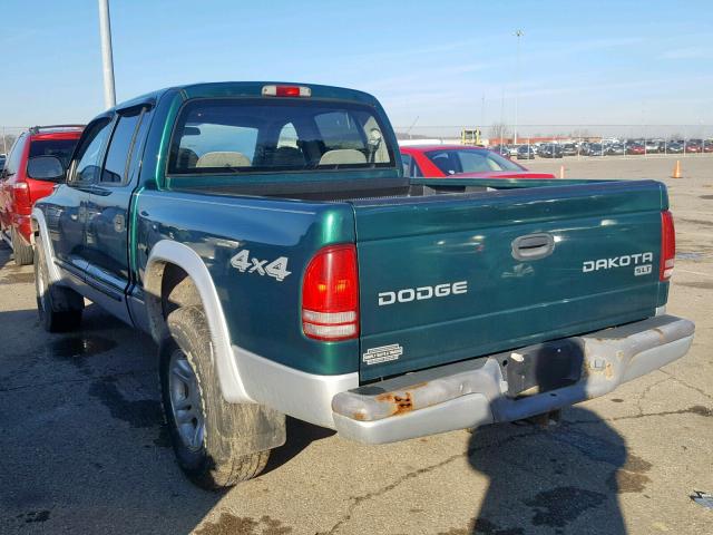 1D7HG48N04S597530 - 2004 DODGE DAKOTA QUA GREEN photo 3