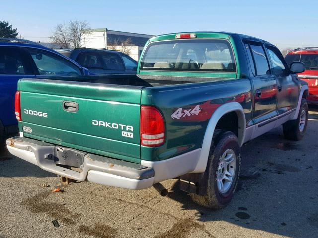 1D7HG48N04S597530 - 2004 DODGE DAKOTA QUA GREEN photo 4