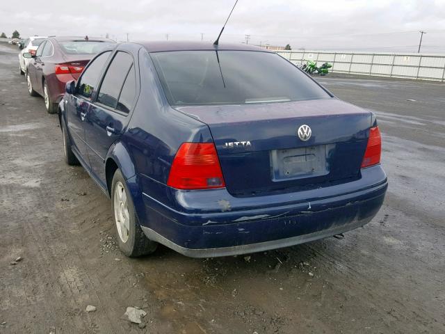 3VWSK69M02M049885 - 2002 VOLKSWAGEN JETTA GLS BLUE photo 3