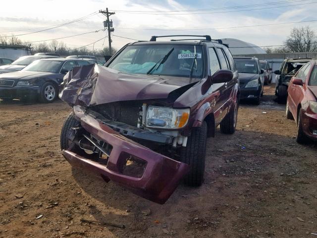 JNRDR09Y22W250839 - 2002 INFINITI QX4 MAROON photo 2