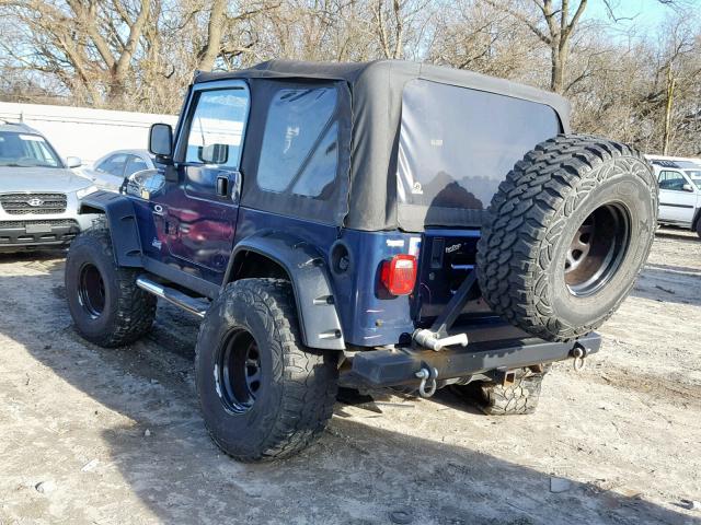 1J4FA69S64P779717 - 2004 JEEP WRANGLER / BLUE photo 3