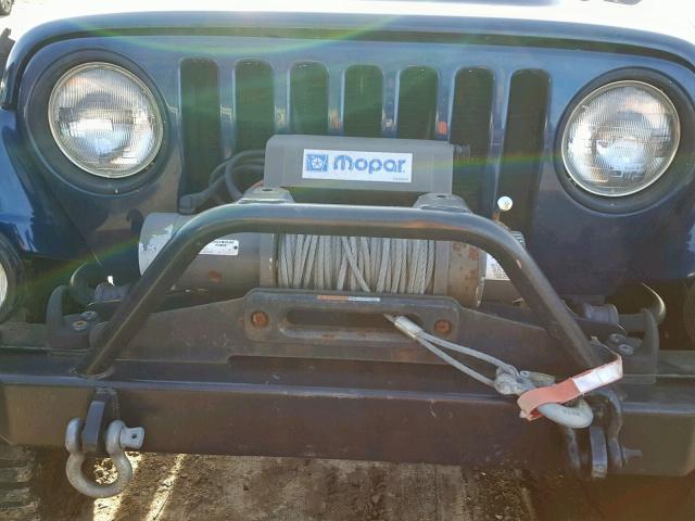 1J4FA69S64P779717 - 2004 JEEP WRANGLER / BLUE photo 9