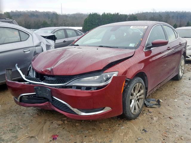 1C3CCCAB8FN619287 - 2015 CHRYSLER 200 LIMITE RED photo 2