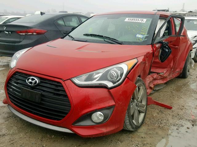 KMHTC6AE6FU233637 - 2015 HYUNDAI VELOSTER T RED photo 2