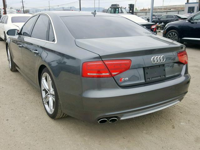 WAUD2AFD0EN005234 - 2014 AUDI S8 QUATTRO GRAY photo 3