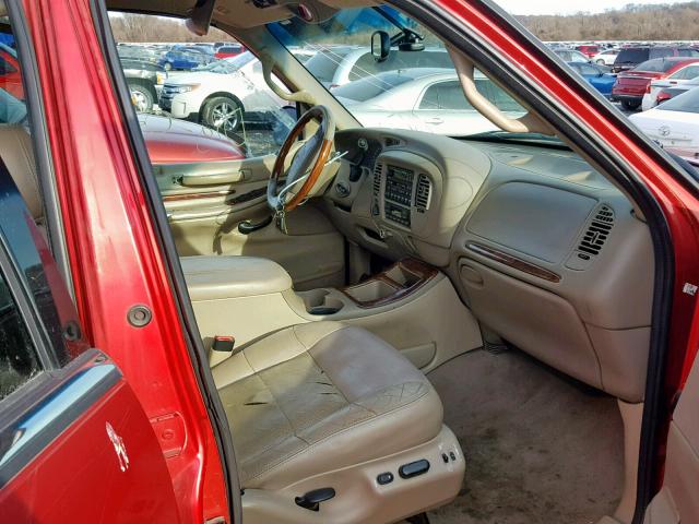 5LMFU28A6YLJ19584 - 2000 LINCOLN NAVIGATOR 红色 照片 5