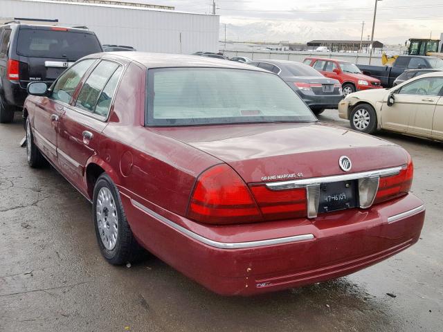 2MEFM74W04X604403 - 2004 MERCURY GRAND MARQ BURGUNDY photo 3