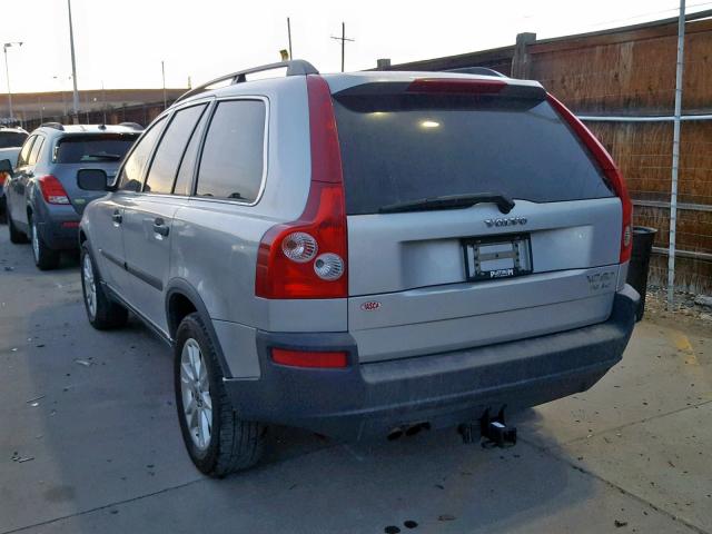 YV1CZ91H341090637 - 2004 VOLVO XC90 T6 SILVER photo 3