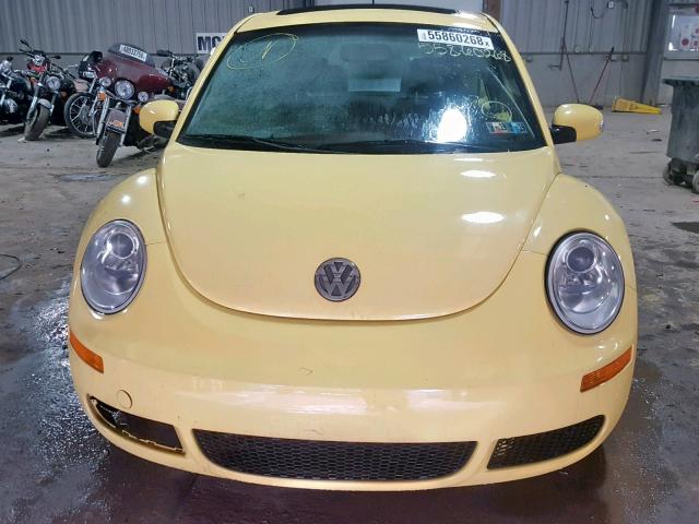 3VWRW31C67M505903 - 2007 VOLKSWAGEN NEW BEETLE YELLOW photo 9