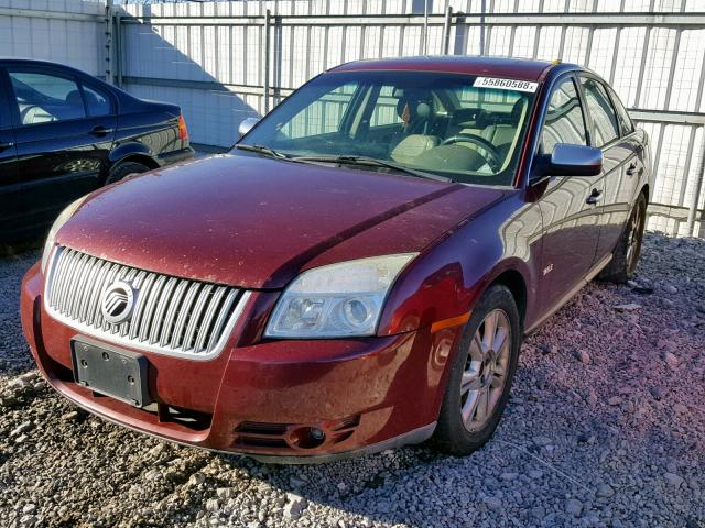 1MEHM42W98G615759 - 2008 MERCURY SABLE PREM BURGUNDY photo 2