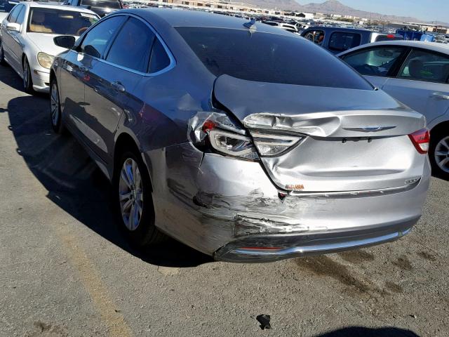 1C3CCCAB2FN750697 - 2015 CHRYSLER 200 LIMITE SILVER photo 3