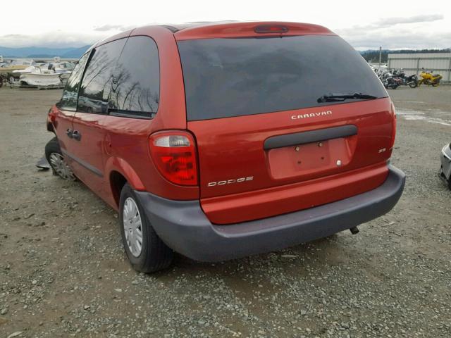 1D4GP25343B143747 - 2003 DODGE CARAVAN SE RED photo 3