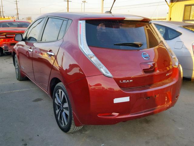 1N4AZ0CP1EC335184 - 2014 NISSAN LEAF S RED photo 3