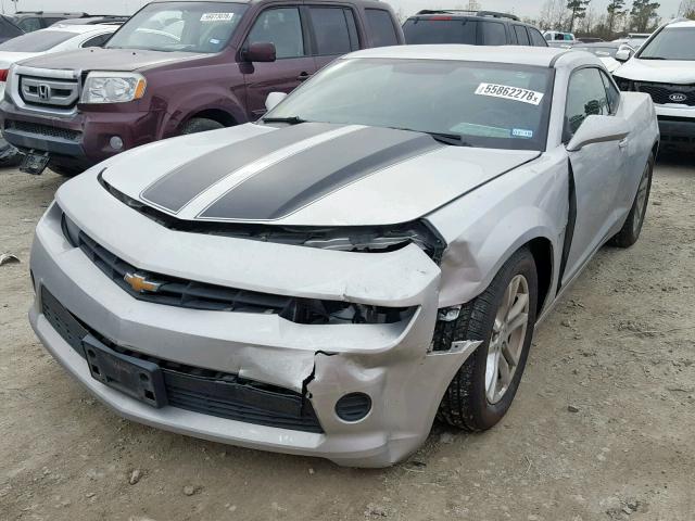 2G1FA1E35E9158663 - 2014 CHEVROLET CAMARO LS SILVER photo 2