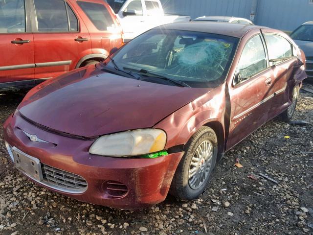 1C3EL46U41N709358 - 2001 CHRYSLER SEBRING LX MAROON photo 2