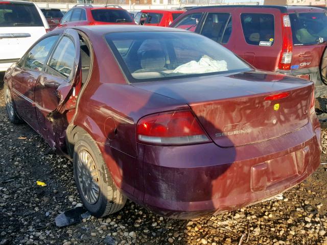 1C3EL46U41N709358 - 2001 CHRYSLER SEBRING LX MAROON photo 3