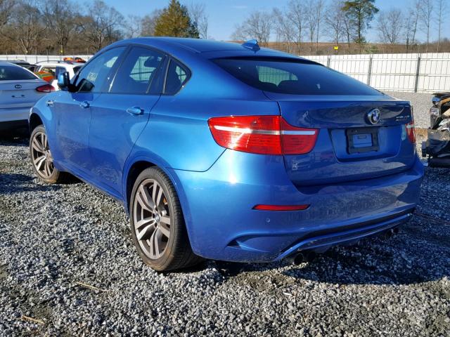 5YMGZ0C50CLK14525 - 2012 BMW X6 M BLUE photo 3