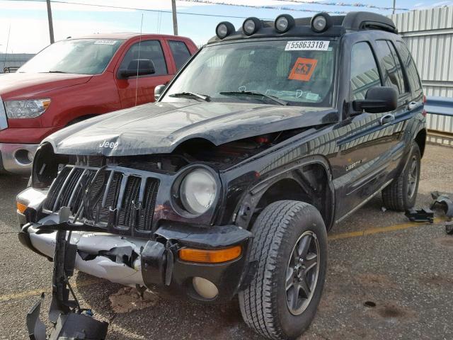 1J8GL38K93W566861 - 2003 JEEP LIBERTY RE BLACK photo 2