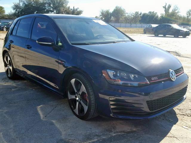 3VW547AUXGM032270 - 2016 VOLKSWAGEN GTI S/SE BLUE photo 1