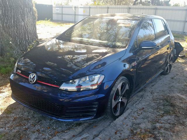 3VW547AUXGM032270 - 2016 VOLKSWAGEN GTI S/SE BLUE photo 2