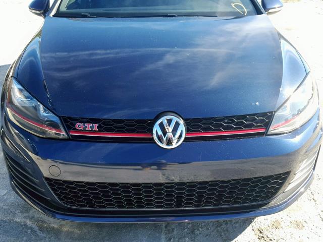 3VW547AUXGM032270 - 2016 VOLKSWAGEN GTI S/SE BLUE photo 9