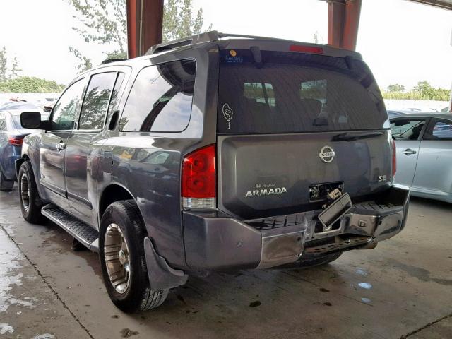 5N1AA08A25N717004 - 2005 NISSAN ARMADA SE CHARCOAL photo 3