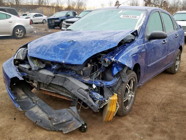 1FAHP34N26W133621 - 2006 FORD FOCUS ZX4 BLUE photo 2